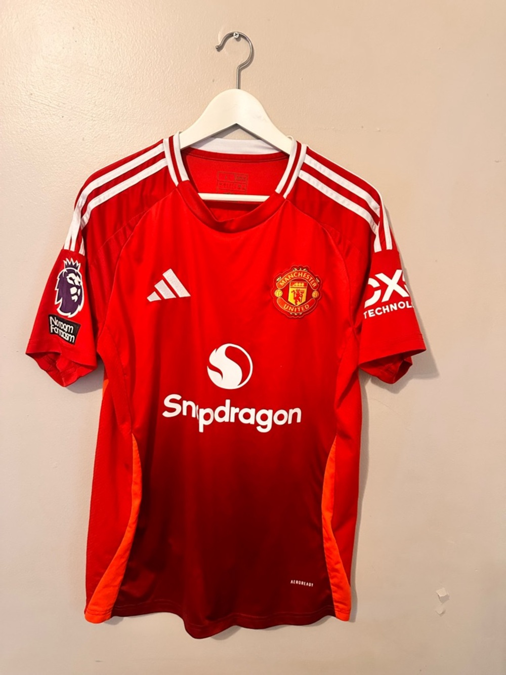 adidas Red and White Soccer Jersey